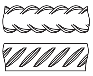 Периодический профиль арматуры по ГОСТ 10884–94 без продольного выступа