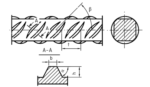 Четырехсторонний сегментный периодический профиль холоднодеформированного арматурного проката