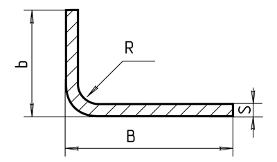 Уголок гнутый неравнополочный